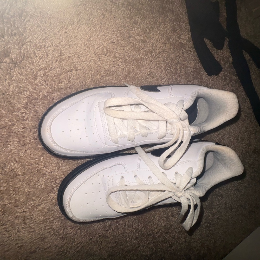 Nike White Sneakers with Black Accents